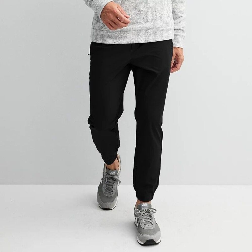 FLX Premium Hybrid Jogger Pants Mens L Black Straight 4 Way Stretch NEW